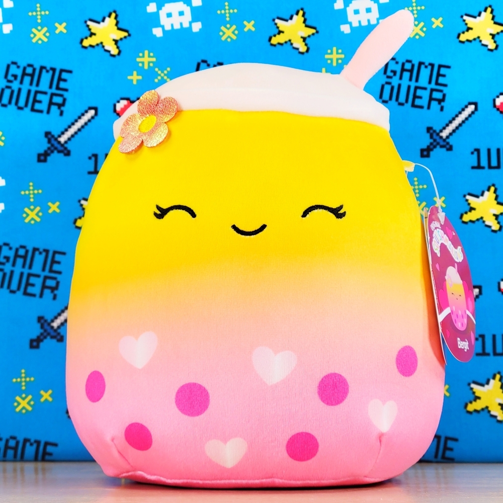 Squishmallow Bergit the Boba Tea 8" UltraSoft Valentine's Day Holiday Toy Plush